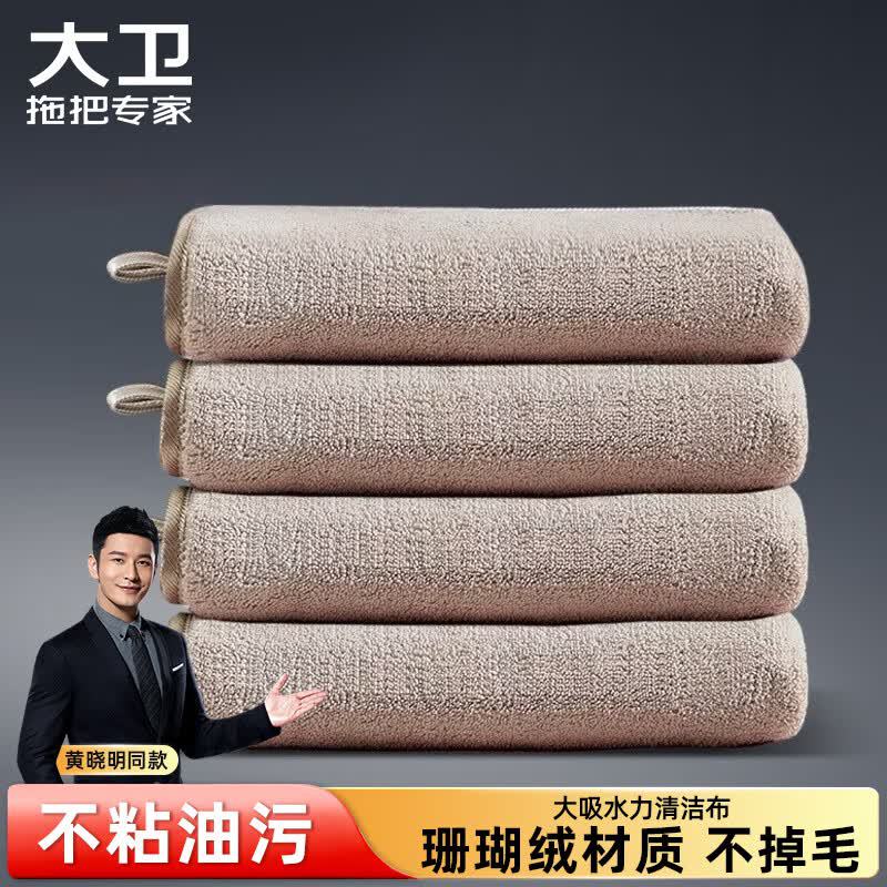 大卫 珊瑚绒抹布30*30cm2片装擦玻璃洗碗布大吸力不掉毛不沾油 K27