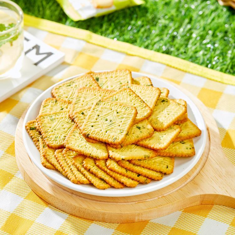 良品铺子 【约25小包】香葱薄饼300g薄脆饼干零食办公室代餐早餐休闲