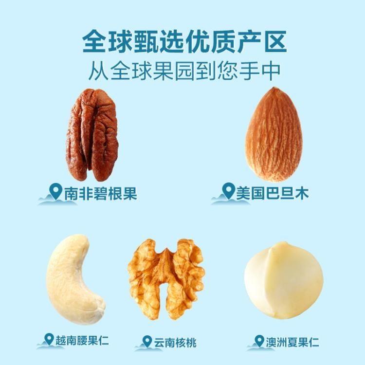 良品铺子 【5种纯坚果】每日坚果混合果仁500g纯坚果罐装健康孕妇休闲零食