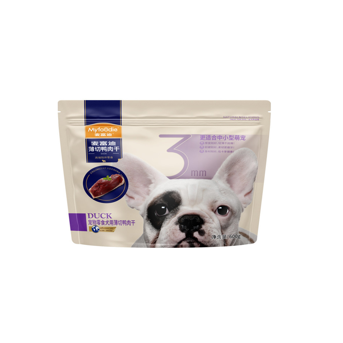 麦富迪 狗零食薄切肉干鸡肉鸭肉干磨牙解馋训犬零食600g/680g