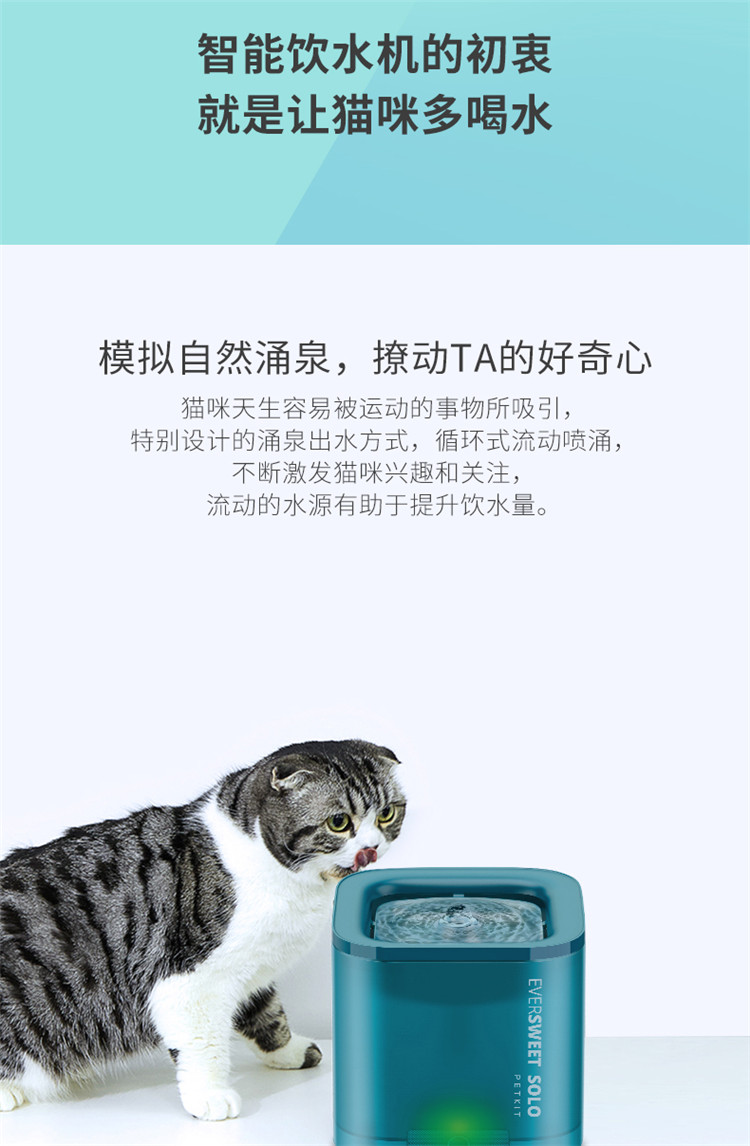 小佩solo猫咪自动饮水机狗狗循环活水饮水器宠物喝喂水用品不漏电