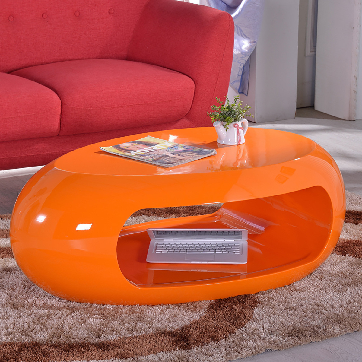 个性异形椭圆形创意茶几现代简约小户型钢化玻璃整装烤漆客厅茶桌