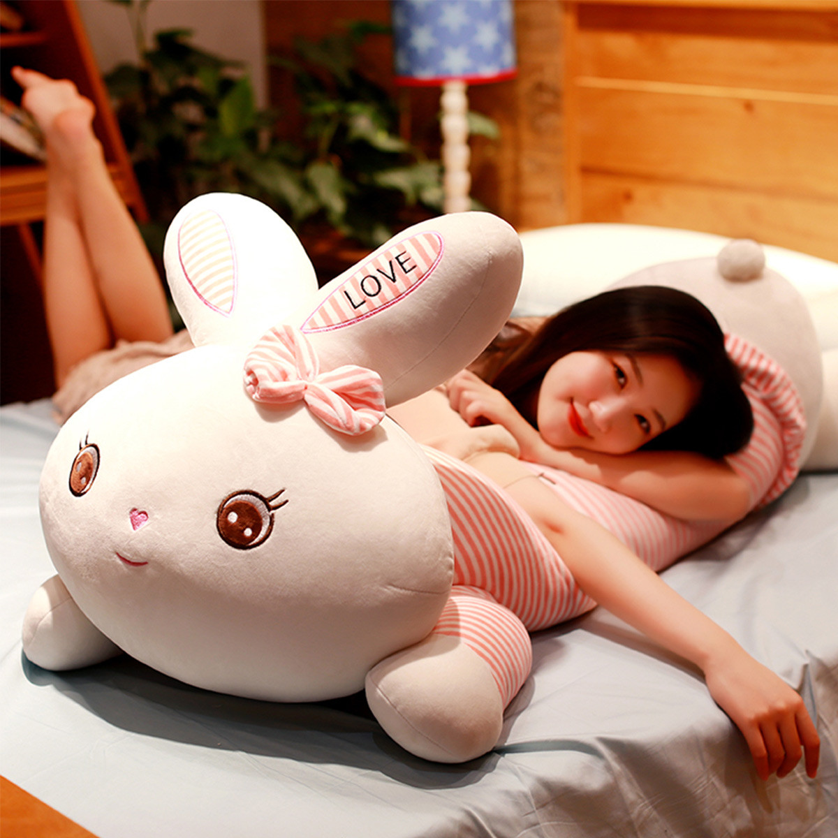 睡觉抱枕兔子毛绒玩具枕头可爱女生布娃娃公仔送女友超柔软体玩偶生日