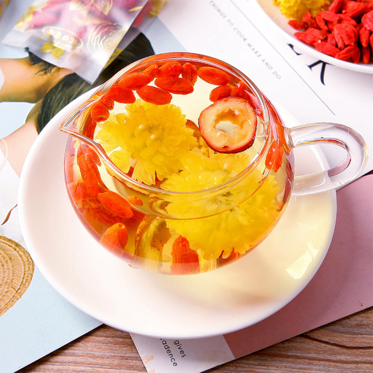 菊花枸杞山楂茶18袋花草茶菊花茶枸杞茶山楂花茶组合茶