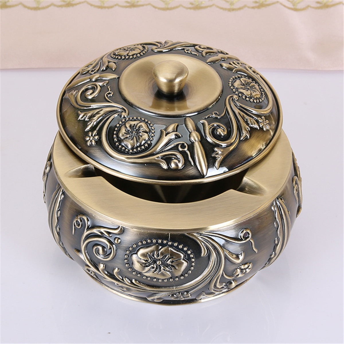 创意个性烟灰缸带盖老公生日礼物男士客厅复古金属铜办公室烟灰缸