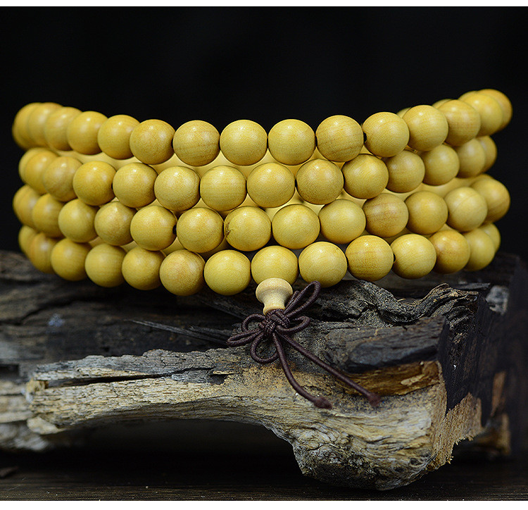 高山小叶黄杨木手链108颗 多圈手串木质文玩佛珠