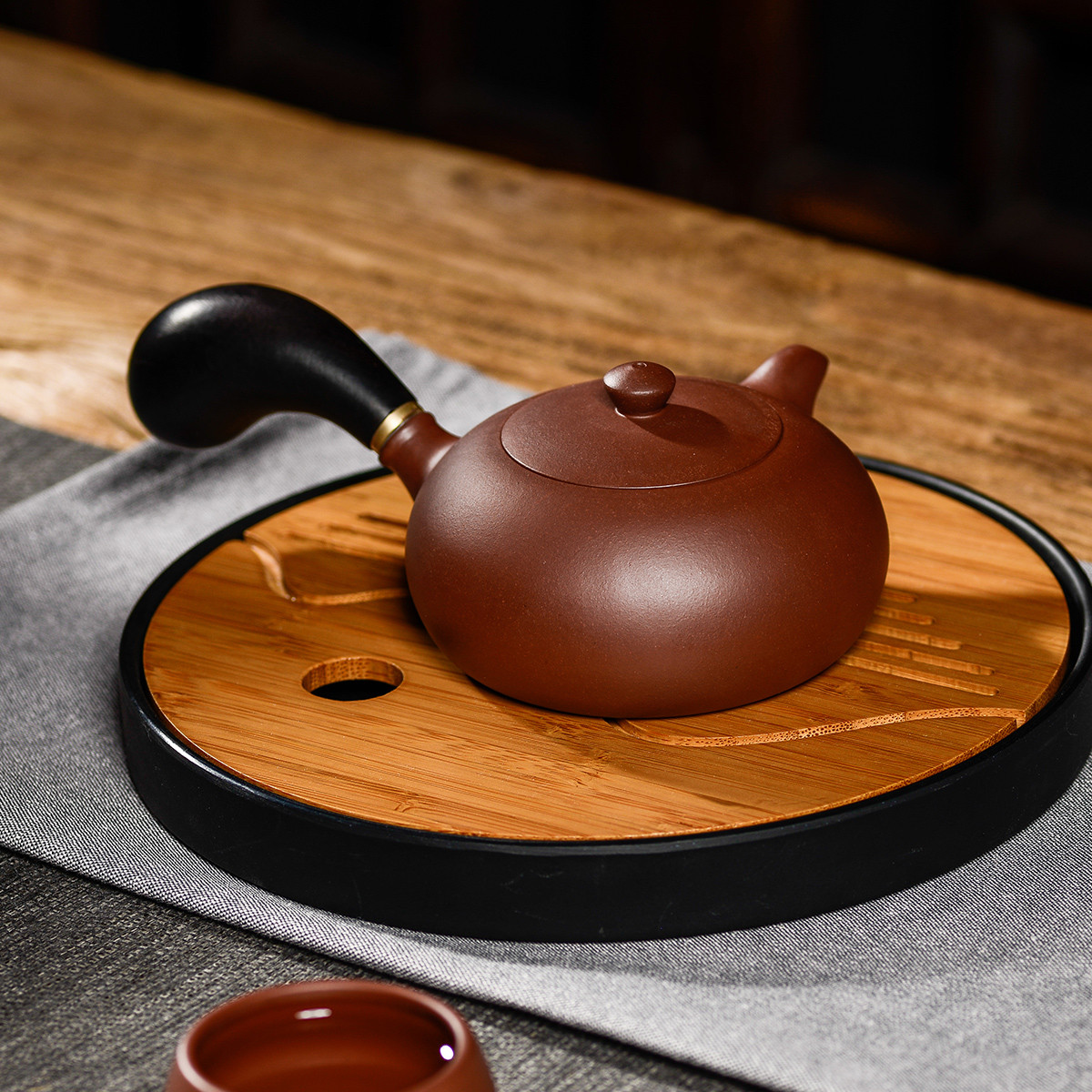 尊壶 宜兴紫砂壶全手工茶具带把唐羽壶泡茶壶