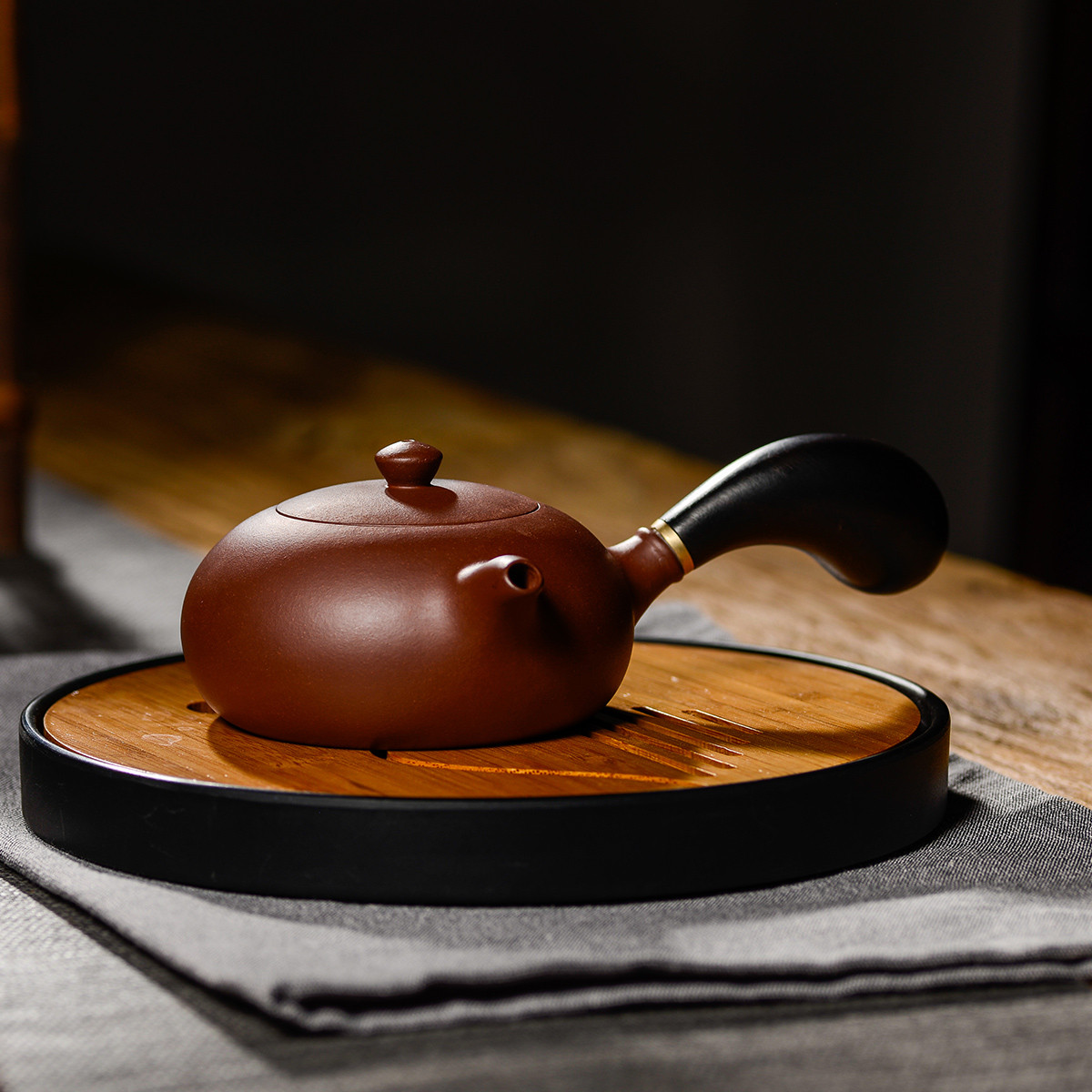 尊壶 宜兴紫砂壶全手工茶具带把唐羽壶泡茶壶