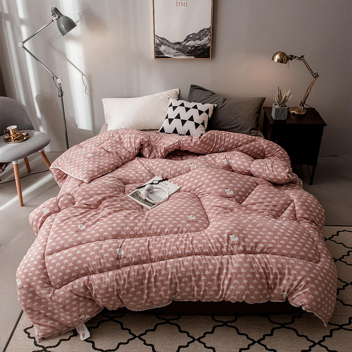 印花水洗棉冬被150*200cm学生宿舍单人床品被褥家用保暖被芯