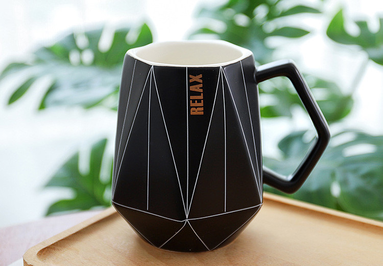 创意多边形陶瓷马克杯办公室咖啡牛奶水杯情侣可爱杯子