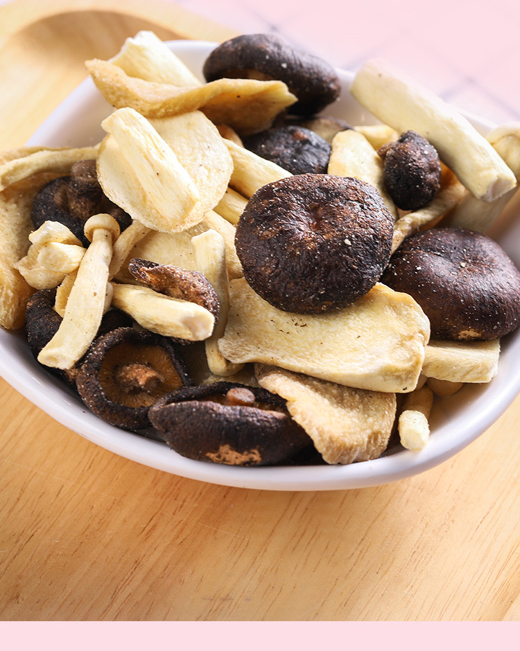 菇类家族脆片综合菌菇休闲非油炸即食零食蔬菜干100克2罐