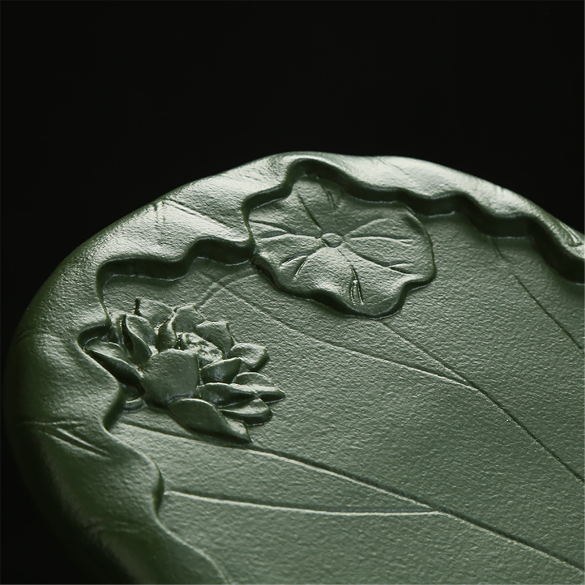 陶瓷干泡盘日式荷花储水茶盘简约功夫茶具泡茶盘茶台托盘