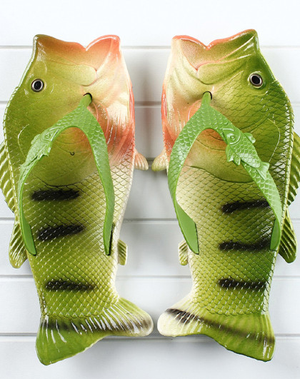 鱼鞋搞怪个性鱼拖鞋意儿童鱼形状的咸鱼拖鞋子男女夏鲤鱼嘴