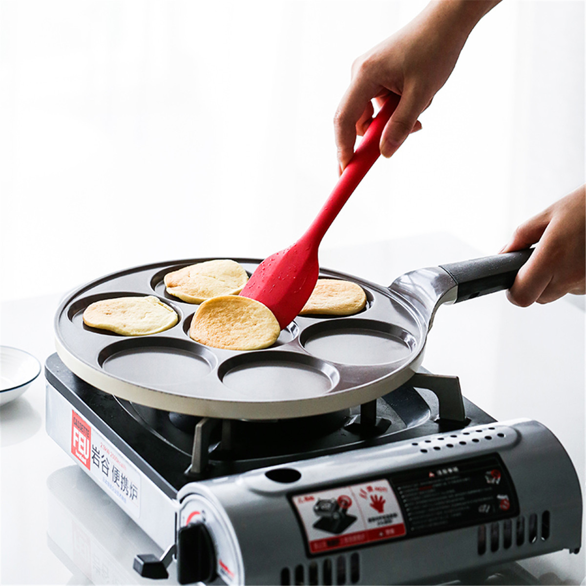 七孔平底煎锅不粘锅多功能早餐锅煎蛋煎饼锅无油烟
