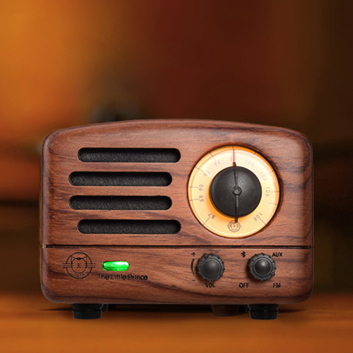 便携式手机蓝牙音箱收音机迷你蓝牙小音响低音炮无线户外木质复古音箱