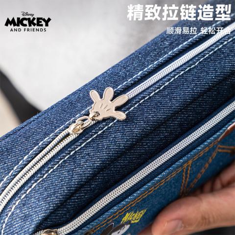 迪士尼 儿童笔袋小学生米奇复古笔袋初中生高中生大容量简约学生文具袋 图片 7