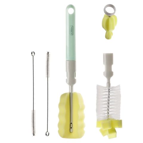 Babycare 奶瓶刷套装 奶瓶奶嘴清洁工具 360度旋转奶瓶清洁海绵刷 图片 1