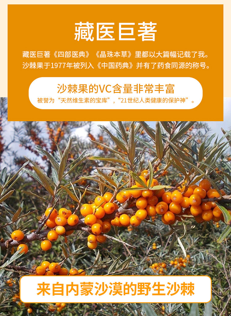 沙棘原浆300ml*6瓶大果内蒙高原沙棘果沙棘汁原汁vc