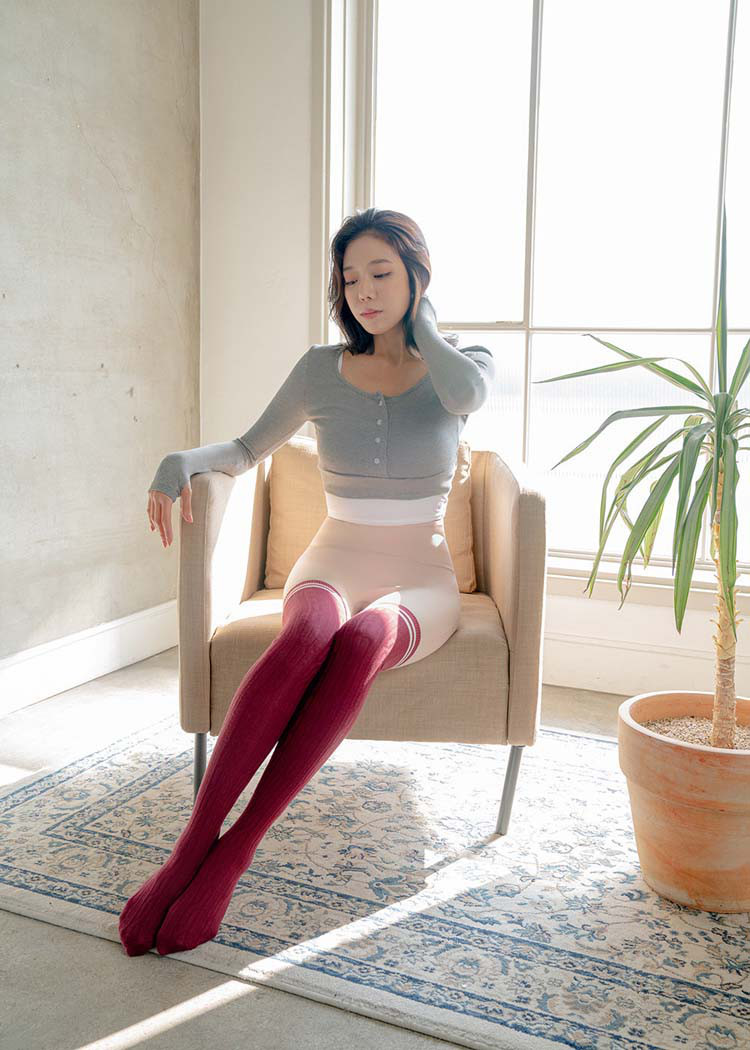 新品秋冬长筒裤袜女健身运动瑜伽袜 时尚过膝长袜舞蹈