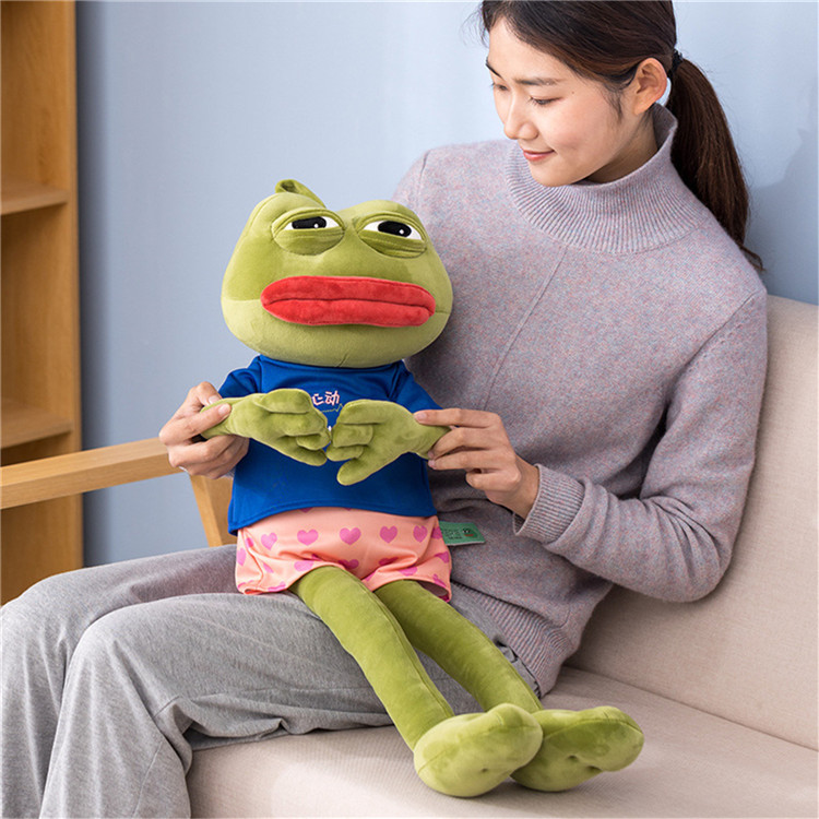 悲伤蛙网红毛绒丑萌床上睡觉玩偶公仔悲伤青蛙玩具布娃娃生日礼物