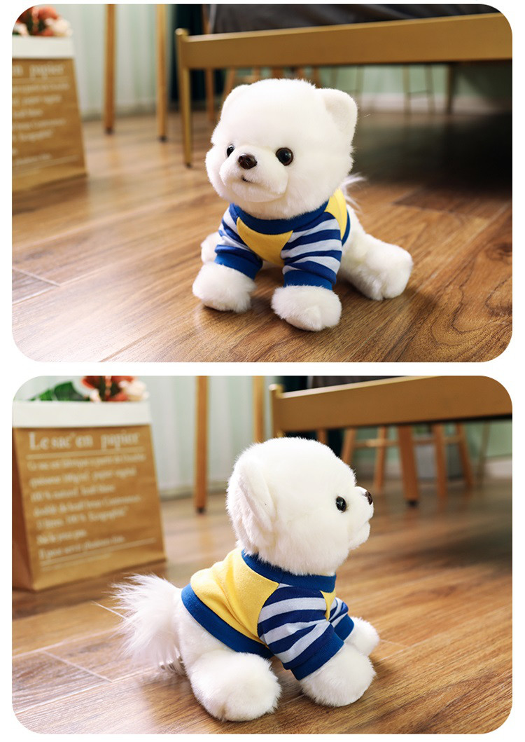 超萌可爱博美犬公仔毛绒玩具仿真宠物小狗布娃娃穿衣玩偶儿童女生