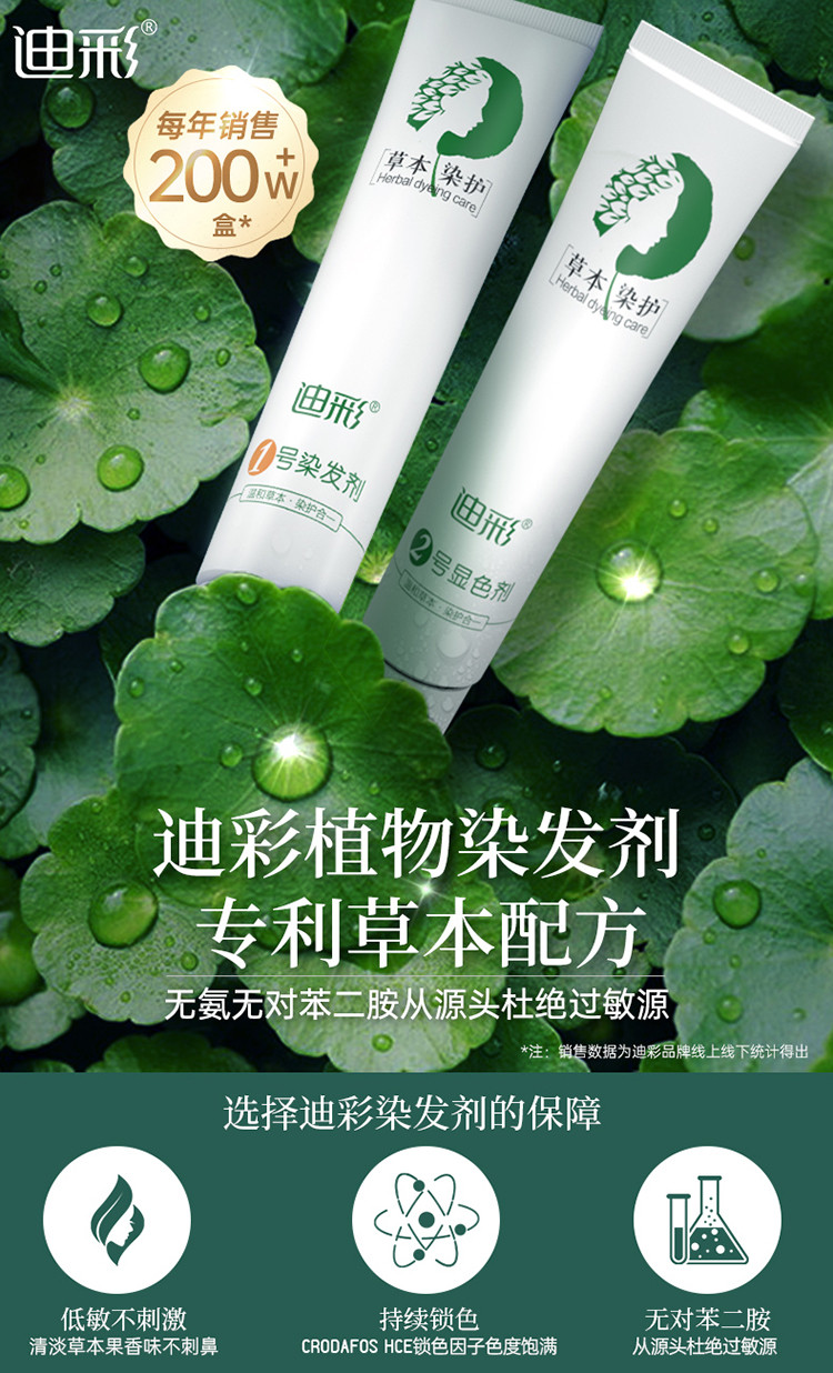 染发剂女纯黑色棕色植物染发膏2021流行色自己在家染泡泡头发迪彩