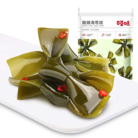 百草味 【任选】酸辣海带结 100g海带丝小包装海草即食海鲜小吃 图片 4