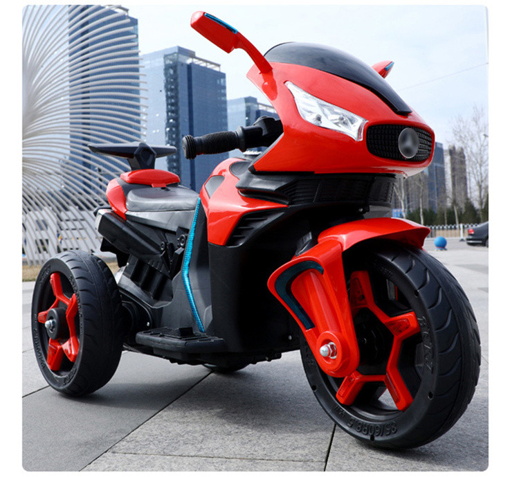 奔驰超大号儿童电动摩托车电动三轮摩托车双电双驱电瓶车玩具车