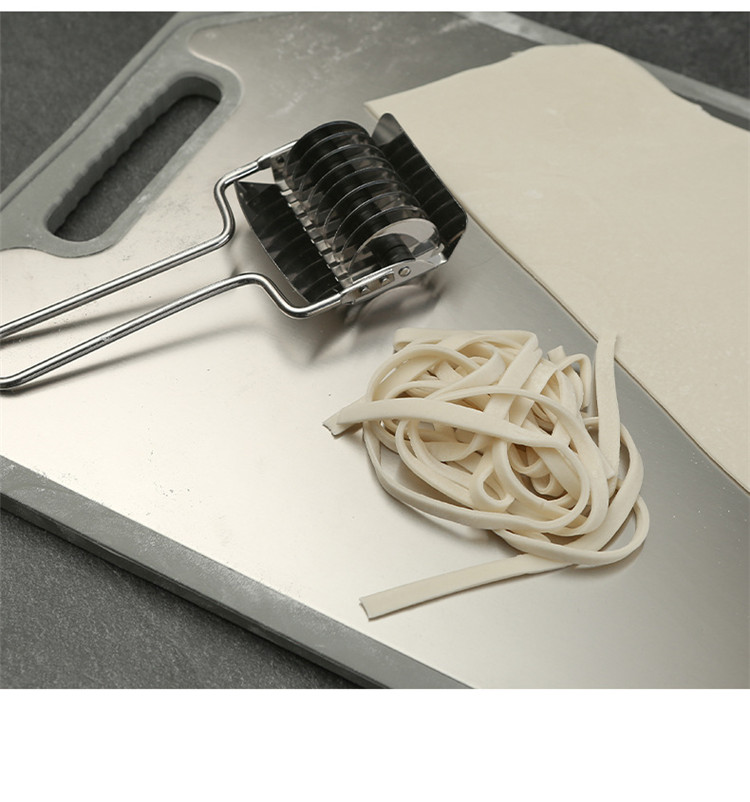 多功能不锈钢面条切香草香葱切全钢切面轮刀手动切面皮器厨房工具