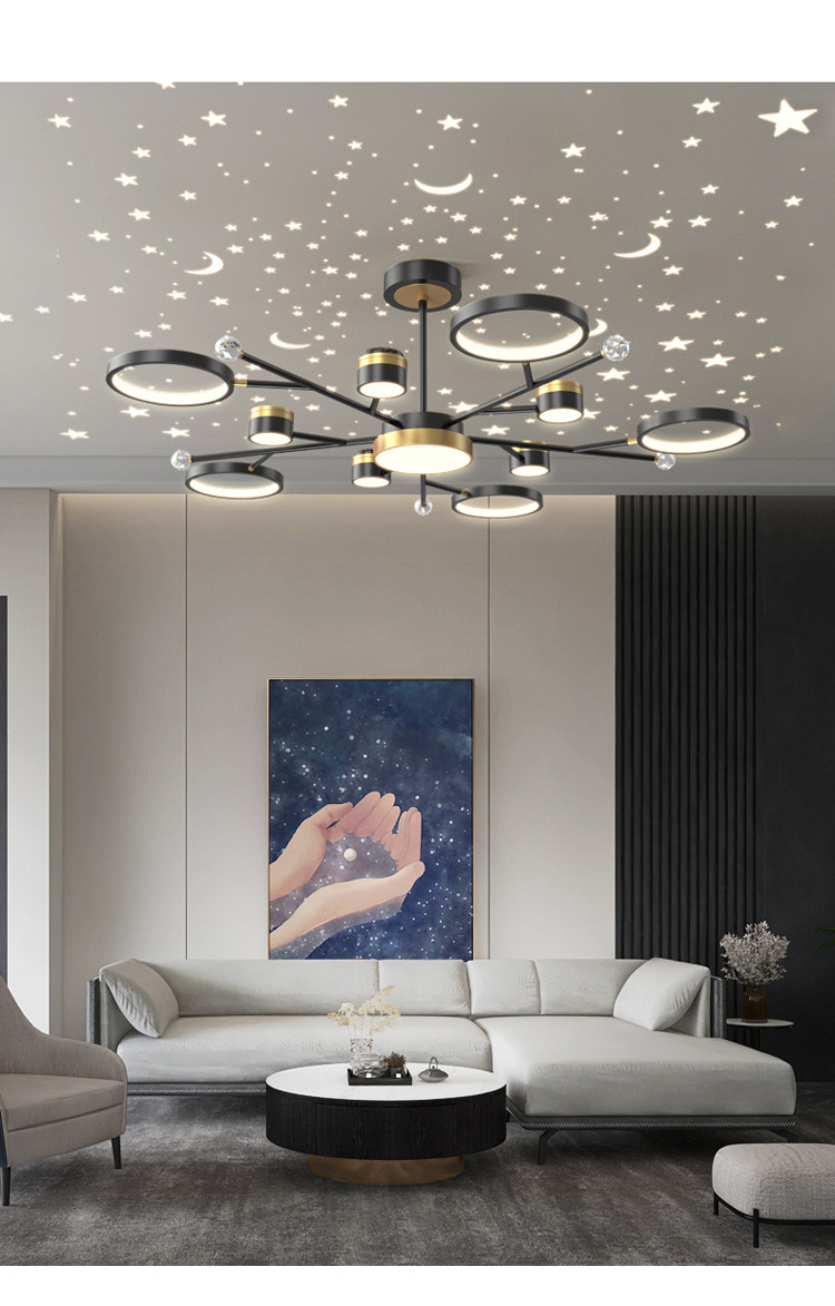 客厅吊灯简约现代大气轻奢北欧大灯2022年新款高档创意星空灯具
