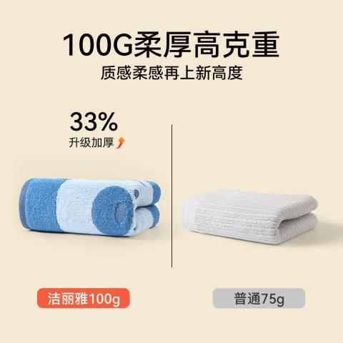 洁丽雅 毛巾纯棉100%棉洗脸巾家用成人情侣卡通可爱不易掉毛柔软全棉吸水 图片 3