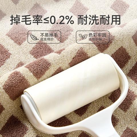 洁丽雅 精梳新疆棉毛巾厚款吸水不易掉毛家用菱形格面巾全棉柔软洗脸巾 图片 7