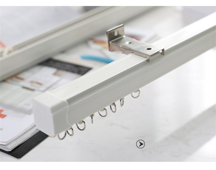 家用可定制超薄窗帘轨道滑轨飘窗内开窗阳台杆子顶装