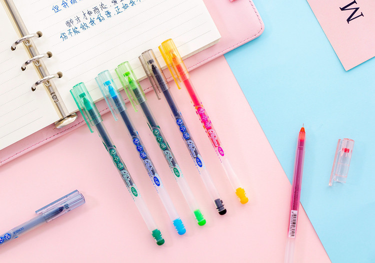 香味笔啫喱笔中性笔绘图绘画0.48mm学生签字笔针管笔黑蓝红紫彩色