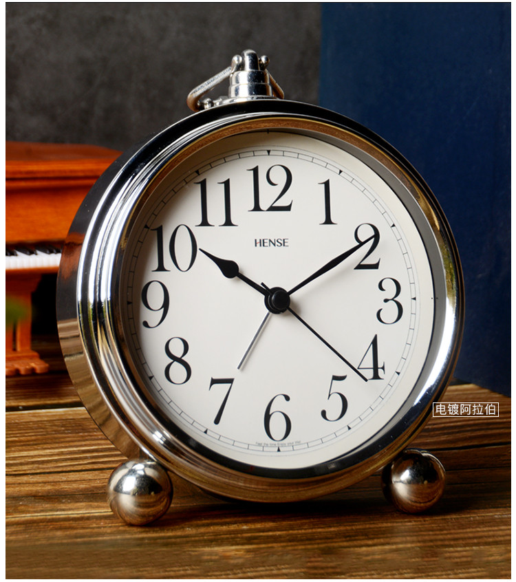 欧式古典闹钟静音卧室床头钟时尚个性石英闹表ha75vp