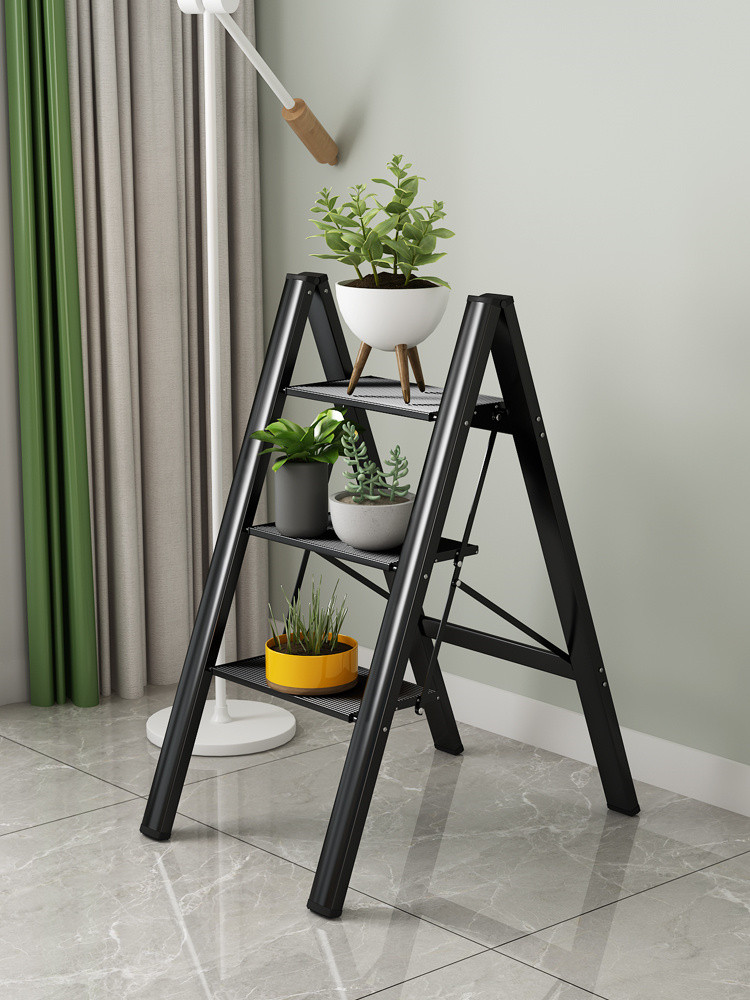 多功能小梯子家用折叠梯凳置物花架加厚铝合金人字梯三步楼梯轻便
