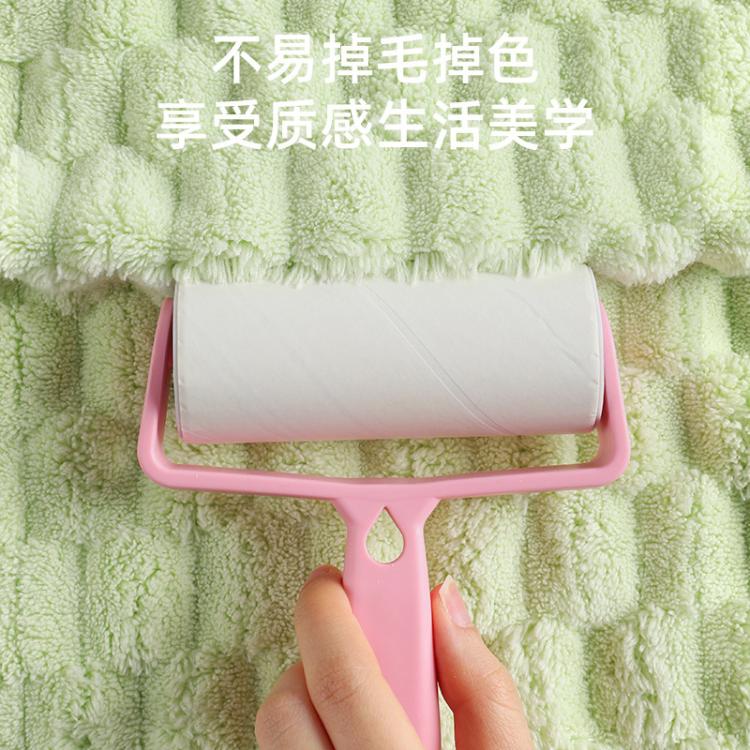 洁丽雅 2条珊瑚绒云朵格干发帽超强吸水浴帽发带女洗脸发箍包头巾