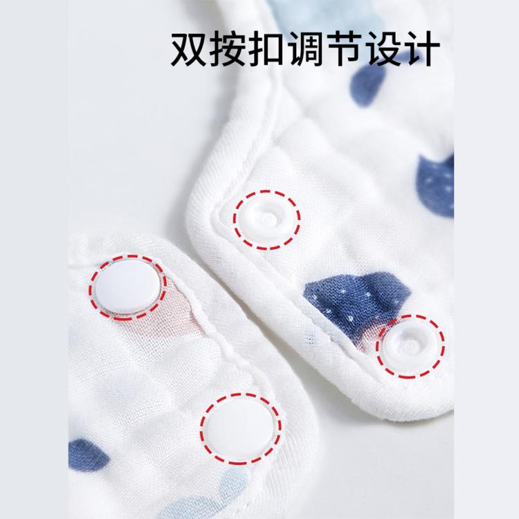爱贝迪拉 婴儿纯棉纱布围嘴宝宝口水巾新生儿吸水吐奶围兜春秋四季饭兜