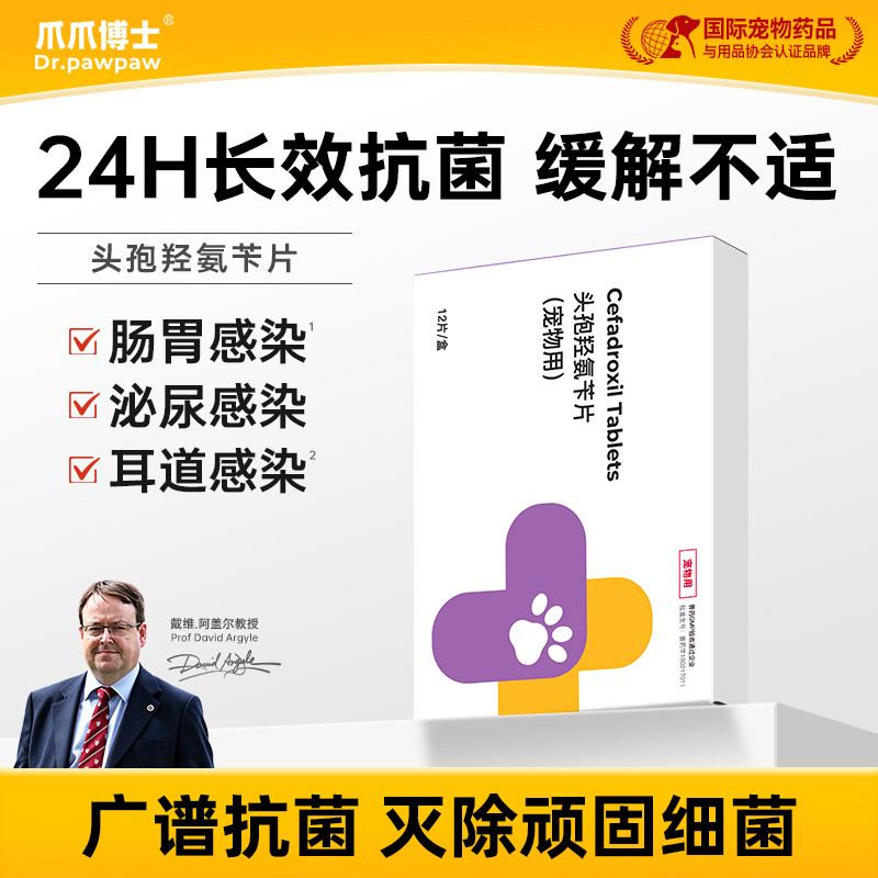 爪爪博士 头孢治疗炎症狗狗药猫咪皮肤炎脓皮尿道泌尿抗真菌感染专用