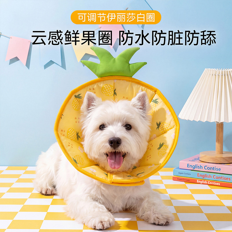 神经猫 宠物伊丽莎白圈夏日鲜果派对防舔圈比熊博美小狗狗术后恢复羞耻圈