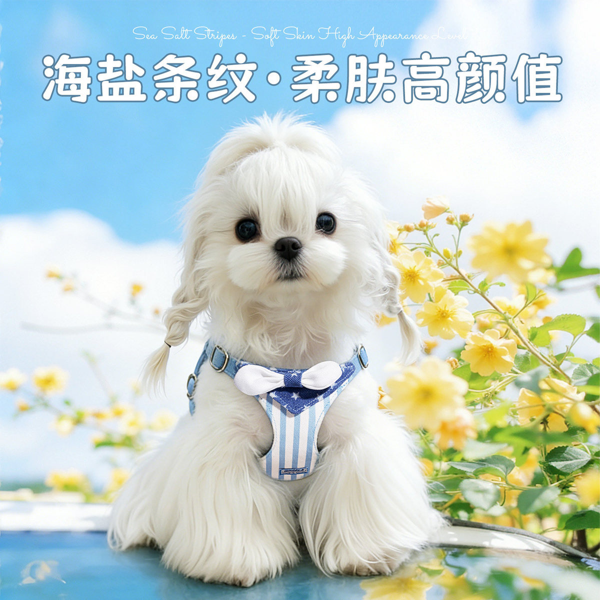 MIKI PET 小狗狗牵引绳胸背小型犬背心式宠物牵狗绳狗背带幼犬背带式外出