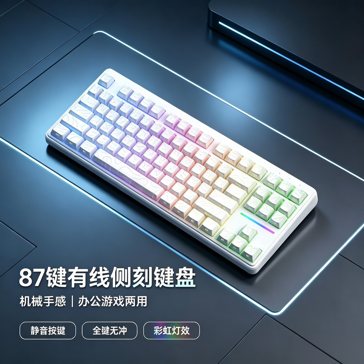 前行者 V80无线三模键盘机械手感电脑游戏电竞静音办公通用87键