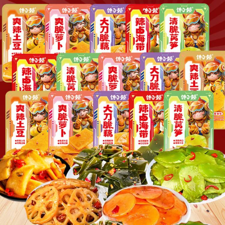 馋小赖 辣卤小零食大礼包卤味脆藕片解馋休闲食品辣味小吃香辣下酒菜 图 6