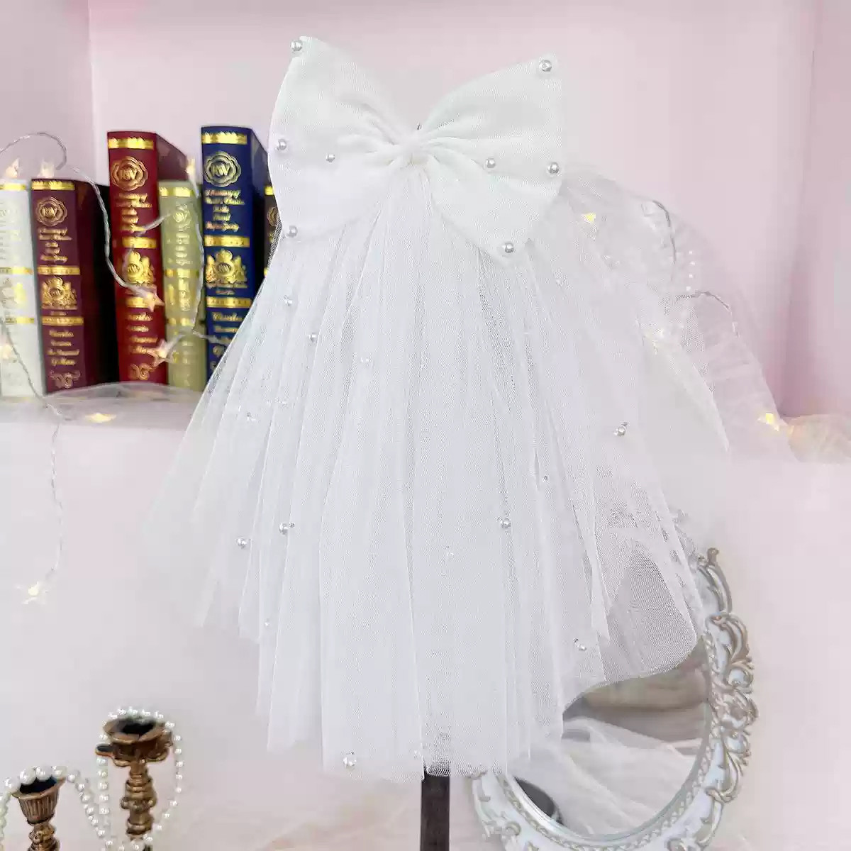 petcircle 2025新款宠物服饰宠物婚礼头纱狗狗猫发饰头花新娘装扮