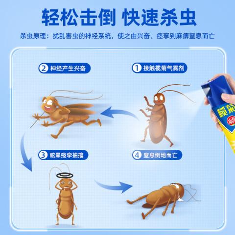 榄菊 【43年专业驱虫】灭害灵杀虫剂家用杀灭蚊子苍蝇蟑螂气雾喷雾剂 图片 8