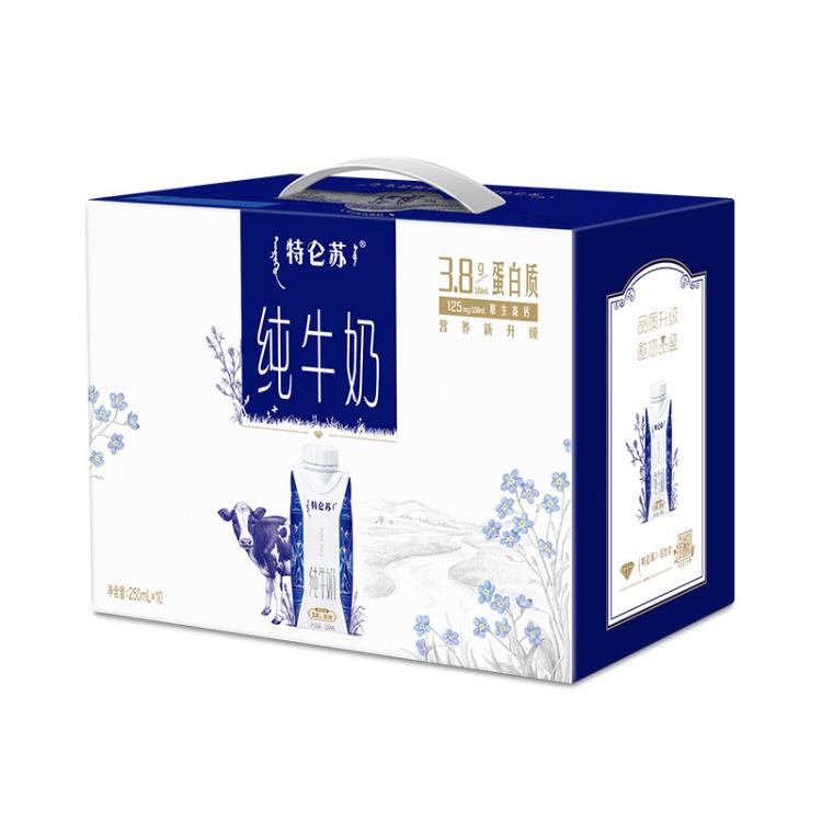特仑苏 【10月产】蒙牛特仑苏纯牛奶全脂灭菌乳利乐梦幻盖250ml*10包
