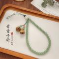 A LITTLE FLOWER 中式白玉菩提根莲花手机挂绳中国风短款手腕女手机链挂件防丢挂饰 图片 2