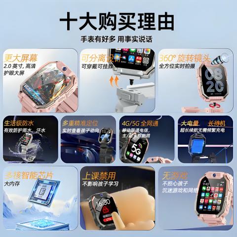 影巨人 5G全网通智能电话手表小学初高中学生视频通话定位可插卡儿童手表 图片 2
