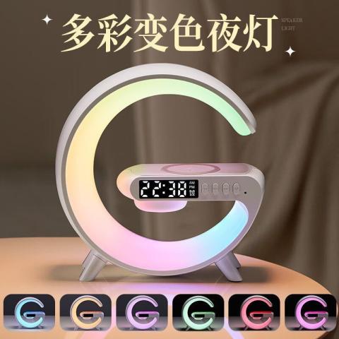 影巨人 无线充电蓝牙音箱台灯床头闹钟夜灯生日礼物氛围男女生多功能音响 图片 5