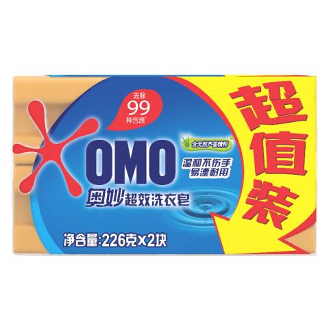 奥妙 超效易漂洗去渍肥皂耐用温和不伤手肥皂含芦荟精华226g*2+10g 图片 6